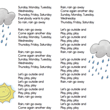 Classroom Classics "Rain Rain Go Away" Lyric Sheet - ELF Learning